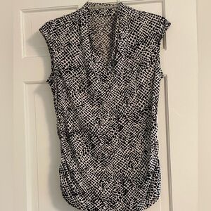 Apt. 9 Black and White Animal Print Silky Top. Size PM